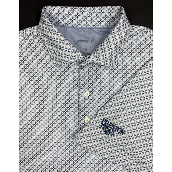 Johnnie-O Mens Polo Shirt Preston Trail Golf Club Size Medium Performance Print - Picture 1 of 9